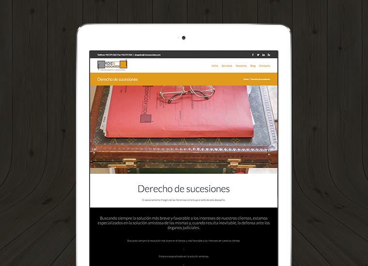 Diseño Web Roiz Asociados iPad Cantabria